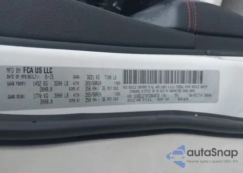 2015 Dodge Durango R/T z USA, uszkodzony, nr VIN 1C4SDJCT4FC843473